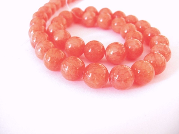 Jade Orange 10 mm Edelstein Strang